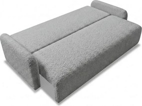 Sofa DUO Rozkładana Dwuosobowa Ciemnoszara Boucle Japandi