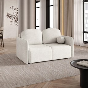 Masseno Sofa SUVI II z funkcją spania i pojemnikiem na pościel, Rozkładana sofa - Kremowy, NEVE 02