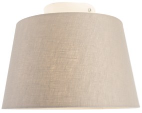 Lampa sufitowa z abażurem z lnu w kolorze taupe 25 cm - Combi białaWiejski/ Rustykalny / Vintage Oswietlenie wewnetrzne