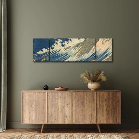 Obraz - Katsushika Hokusai, Fishing Boats at Choshi in Shimosa (Soshu Choshi) , reprodukcje (170x50 cm)