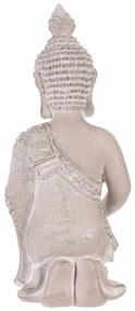 Dekoracja statuetka klęczący Budda, szara,poliresina, 25 x 24 x 57 cm