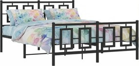 Czarne metalowe łóżko małżeńskie 160x200cm G0-M22