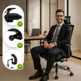 Fotel Biurowy Ergonomiczny Obrotowy DYLAN Czarny