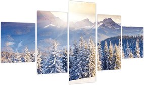 Obraz - Krajobraz górski zimą (125x70 cm)