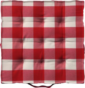 Poduszka na krzesło Kuba kolor czerwony tkanina wzorzysta