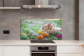 Szkło do Kuchni na Ścianę Wielkanocne Zające i Jajka