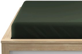 PrzytulneMieszkanie.pl Prześcieradło z mikrofibry napinane ciemnozielone 90 x 200 cm