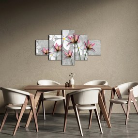 Obraz kwiatowej abstrakcji (125x70 cm)