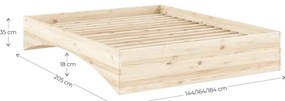 Łóżko dwuosobowe z litego drewna sosnowego bez zagłówka 160x200 cm w naturalnym kolorze Orbit – Karup Design