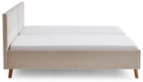 Beżowe tapicerowane łóżko dwuosobowe ze stelażem 160x200 cm Piano – Meise Möbel