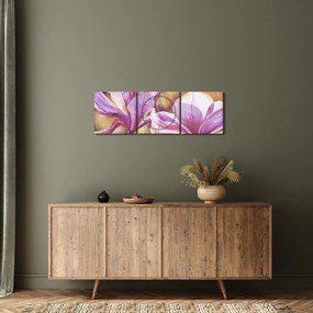 Obraz - Kwiaty magnolii (z zegarem) (90x30 cm)