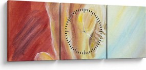 Obraz odpoczywającej kobiety, obraz olejny (z zegarem) (90x30 cm)