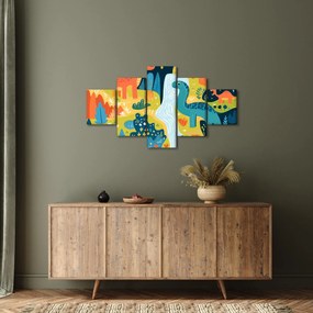 Obraz - Wesołe dinozaury (125x70 cm)