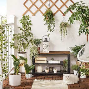 Vasagle Ławka do przedpokoju z miejscem na buty INDY, 73x30x45cm, brązowa/czarna