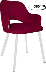 Krzesło Milano tkanina Welur noga metalowa : Kolor nogi - Biały profil, Kolor tkaniny - VELVET - MG31, Typ siedziska - Siedzisko obrotowe 360°