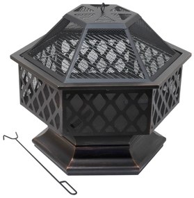 Cattara 13008 Palenisko z pokrywą Hexagon, 60,5 x70 x 62,5 cm