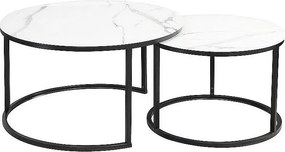 Zestaw 2 ław ATLANTA C biały marmur/czarny mat