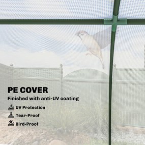 Outsunny Szklarnia z siatką PE, zimowa szklarnia foliowa ze stali, tunel foliowy 200 x 100 x 80 cm biały | Aosom PL