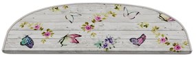 Kremowe dywaniki na schody zestaw 16 szt. 20x65 cm Butterfly Life – Vitaus