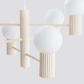 Żyrandol HALO 6 beżowy ryflowany SOLLUX  LIGHTING