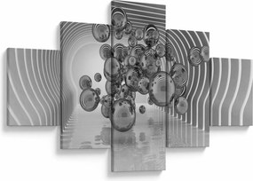 Obraz - Czarno-białe bąbelki (125x70 cm)