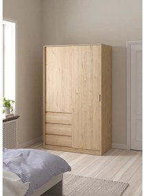 Szafa w dekorze dębu z drzwiami przesuwnymi w naturalnym kolorze 119x200x60 cm Naia – Tvilum