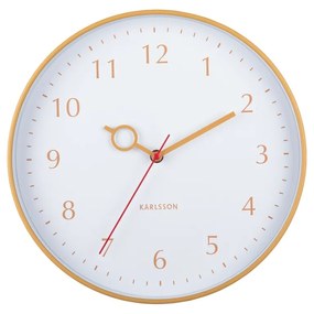 Karlsson 5992YE designerski zegar ścienny żółty,średnica 30 cm
