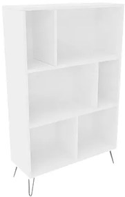 Biały regał na nóżkach w stylu loft - Zorina 12X