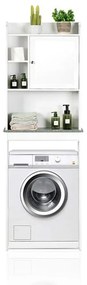 Biała wysoka szafka nad pralkę/WC 58x173 cm Laundry – Tomasucci