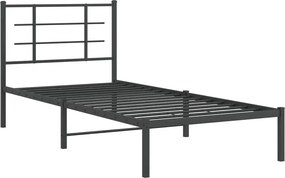 Czarne metalowe łóżko małżeńskie 100x200 cm - Laxo