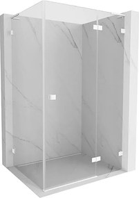 Mexen Lunar L kabina prysznicowa uchylna prawa 85 x 90 cm, transparent, biała - 834L-085-090-20-00-P