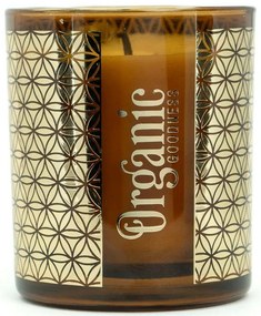 Organiczna świeca kadzidlana Frankincense &amp;Myrrh 200 g w szklanym pojemniku ze złotą folią