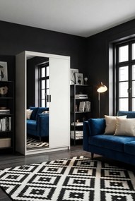 Biała nowoczesna szafa na ubrania z lustrem A7-S17