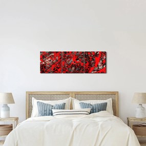 Obraz - Ekspresyjna abstrakcja (z zegarem) (90x30 cm)