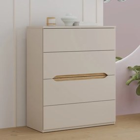 Nowoczesna komoda z 4 szufladami Edwal 312, kolor piaskowy/dąb Mauvella