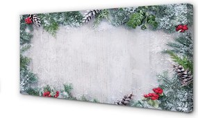 Fotoobraz na płótnie Śnieg, Szyszki i Gałązki