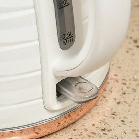 HOMCOM Zestaw czajnika i tostera 2 w 1, 7 poziomów zrumienienia, funkcje rozmrażania i podgrzewania, Kremowo-biały