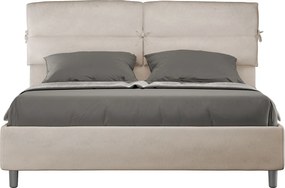 Łóżko bez stelaża tapicerowane 160x200 microfibra Piaskowy Nandy