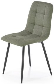 Nowoczesne pikowane krzesło oliwkowe W3-M37
