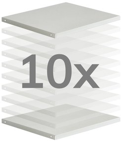 Zestaw półek metalowych do szafy socjalnej BARTEK, 265 x 10 x 405 mm, szary