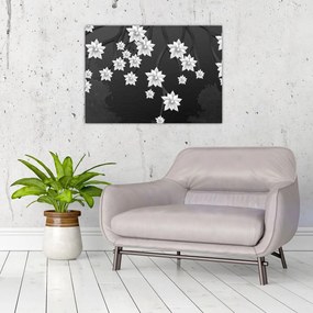Obraz na szkle - Kwiaty na gałęziach (70x50 cm)