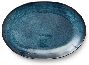 Czarno-niebieski kamionkowy talerz Gastro Dark Blue/Black – Bitz
