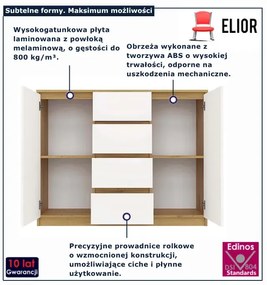 Nowoczesna komoda dąb artisan + biel M0-W35