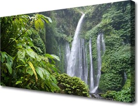 Fotoobraz na płótnie Orzeźwiający Wodospad Leśny