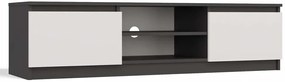 Nowoczesna szafka RTV antracyt + biały Amida 3X 140 cm