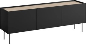 Szafka RTV Desin 170 cm z metalowymi nogami - czarny mat / dąb nagano