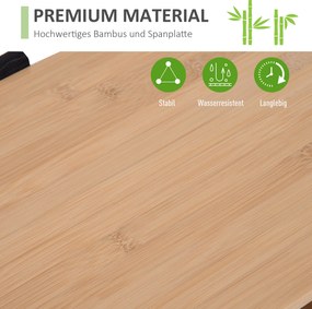 HOMCOM Szafka łazienkowa z bambusa z półkami i drzwiczkami stylowa i praktyczna | Aosom PL