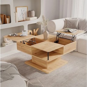 Stolik kawowy złoty dąb energetyczny 80x45x80 movira