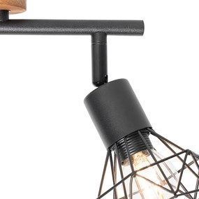 Reflektor czarny z obrotowym i pochylonym drewnem 2-światłowy - Mosh