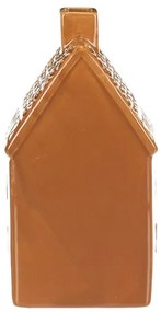 Ceramiczny domek z piernika z oświetleniem LED, brązowy